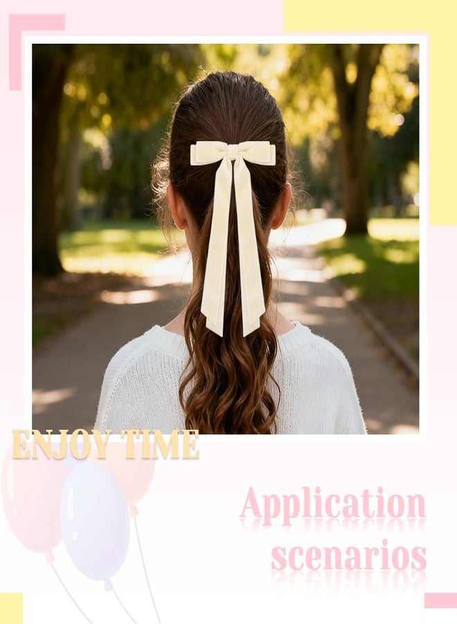 Borhmty Velvet Bows Clips for Girls Women Pink and Yellow Bow Hairclips for Thick Fine Hair Bow Accesssories for Women Girls Daughter Girlfriend Decorative Hairclip Hair Barrettes for 2pcs - Image 4